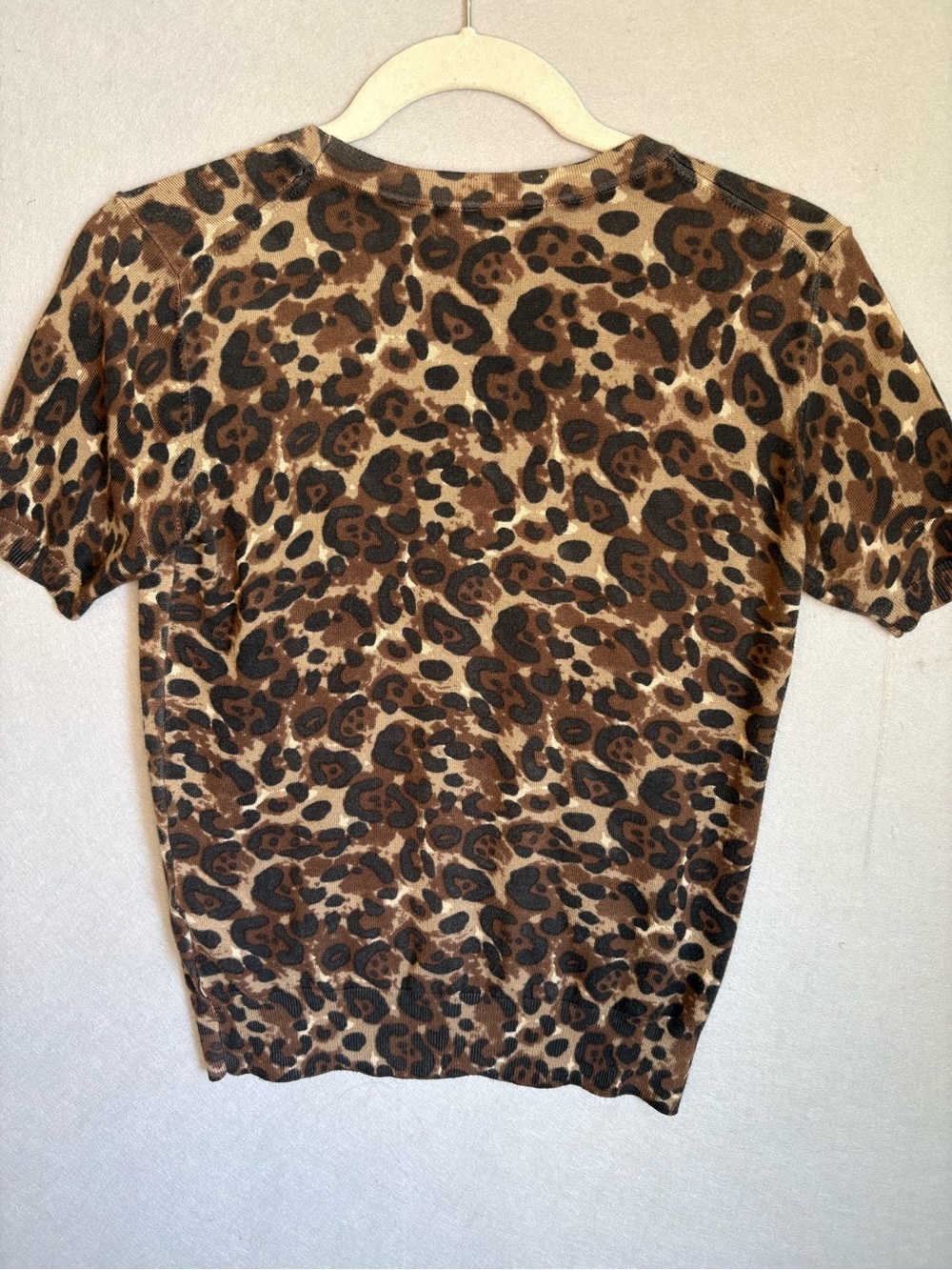 Philosophy Leopard Print Short-Sleeve Viscose Top Sz S anthro chic Classic - Picture 6 of 6
